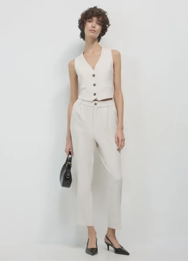 Calliope pantalon femme uni coupe regular élastique