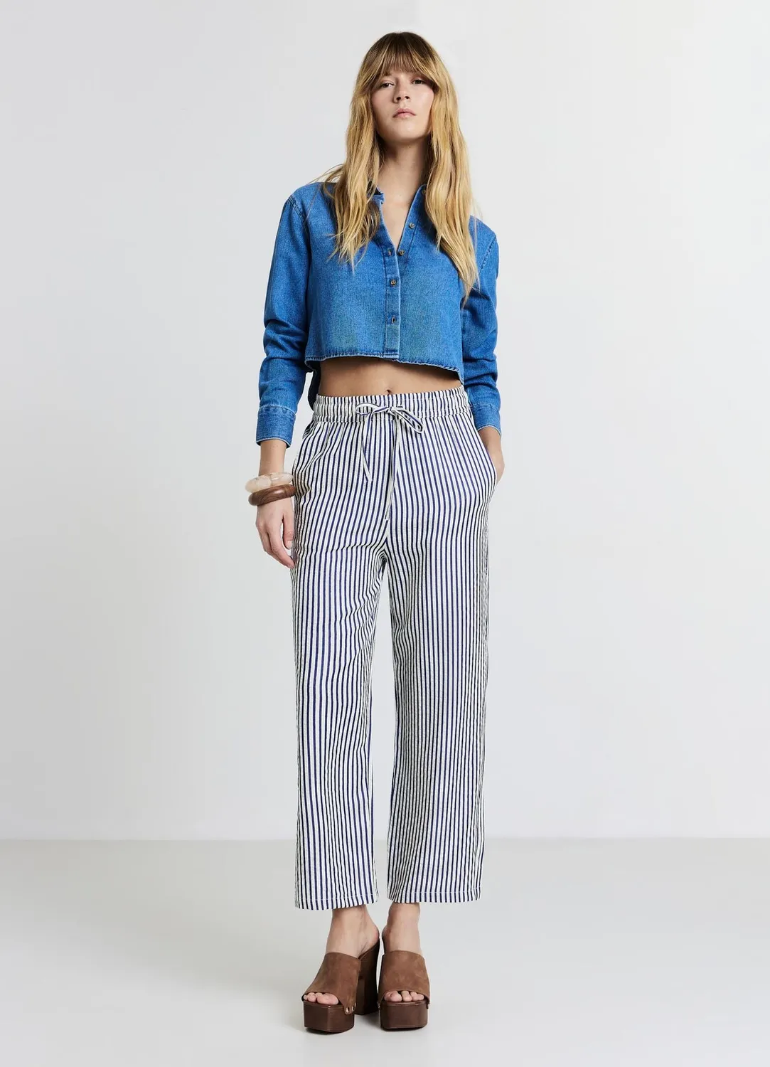 Calliope pantalon jogger rayé femme cordon regular
