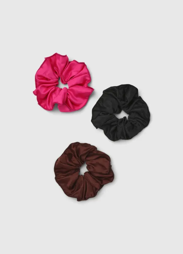 Calliope lot 3 chouchous satinés cheveux femme
