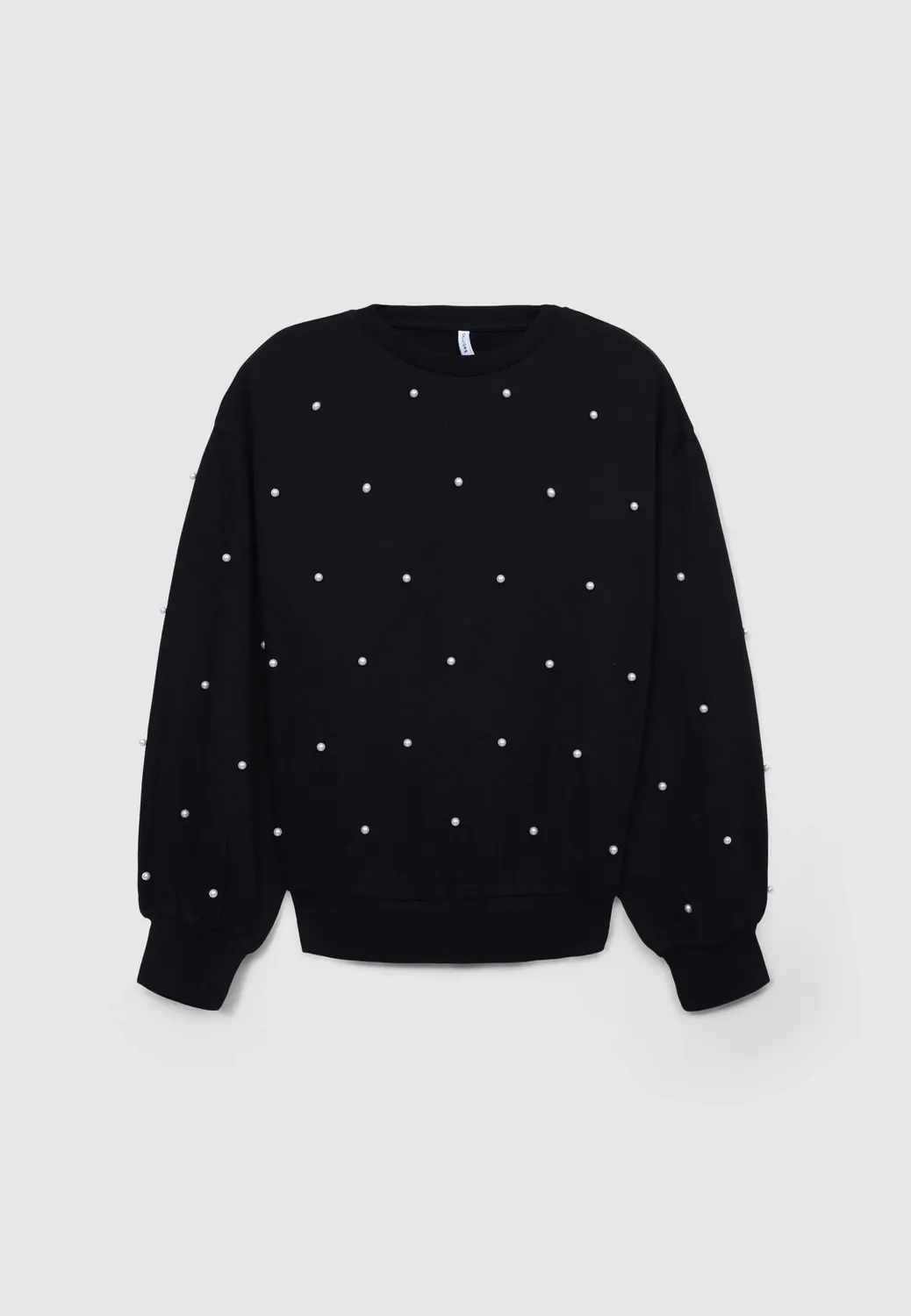 Calliope sweat col rond perles femme coton