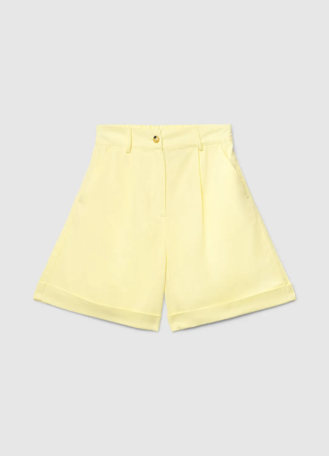 Calliope bermuda lin short femme taille haute pinces