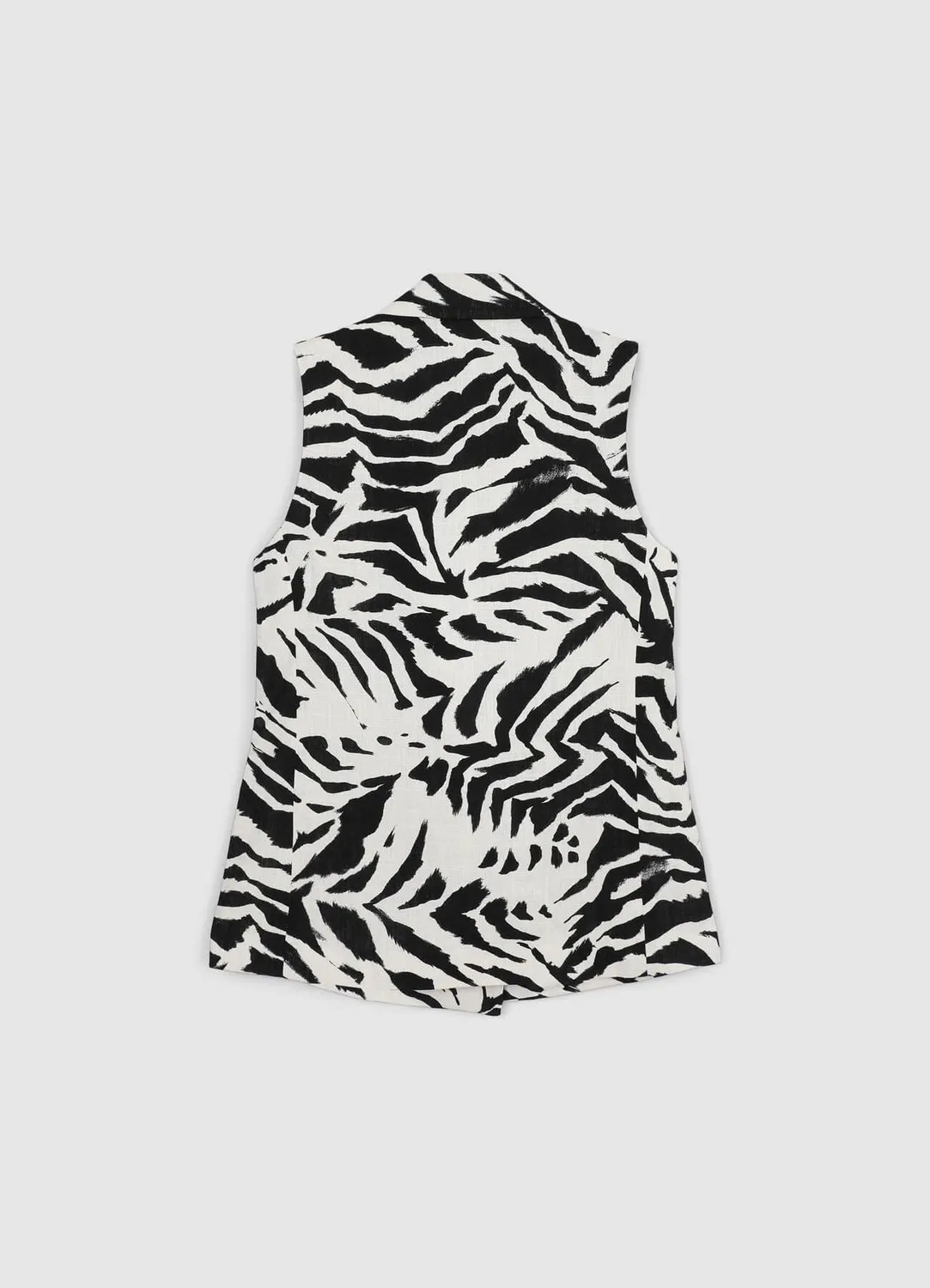 Calliope gilet long femme zébré boutons revers