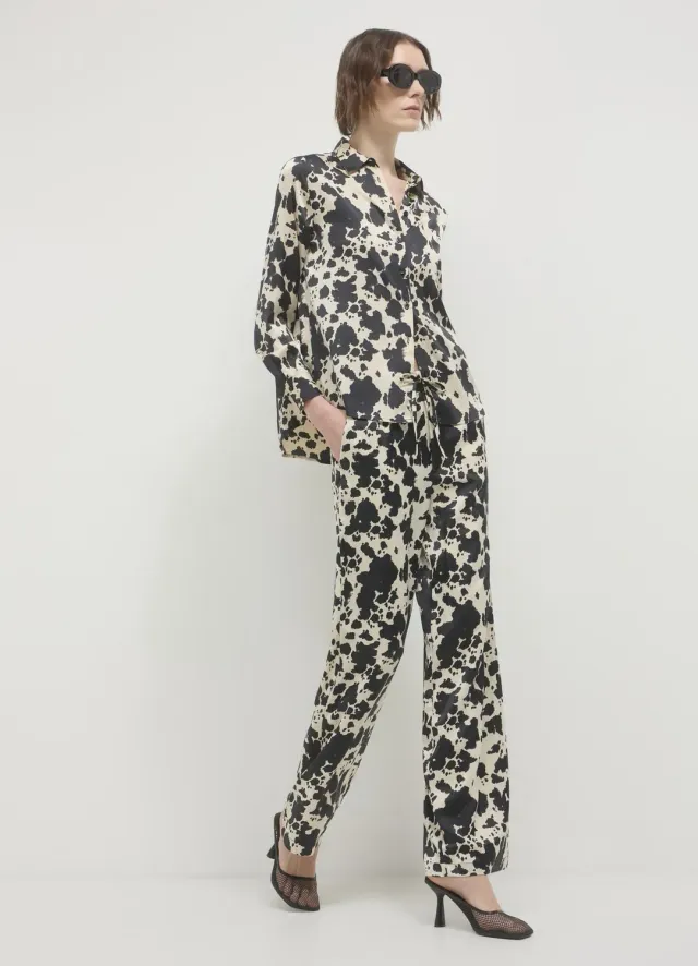 Calliope pantalon effet satin femme à motif