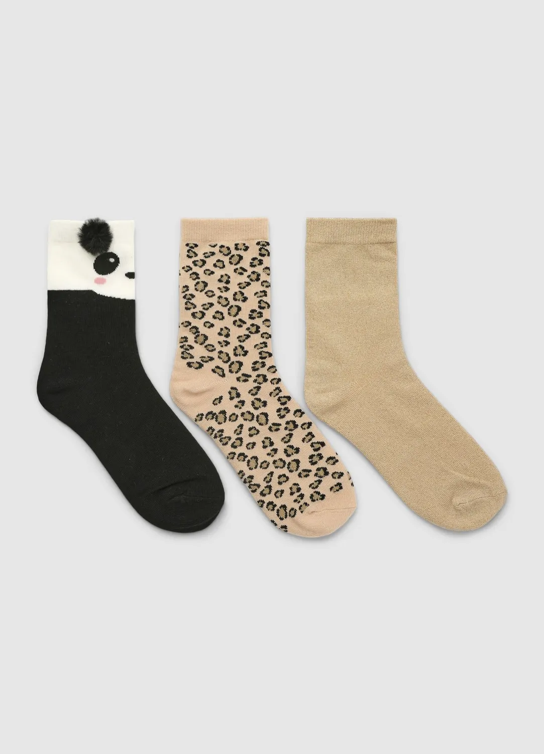 Calliope Pack 3 chaussettes fille panda animalier