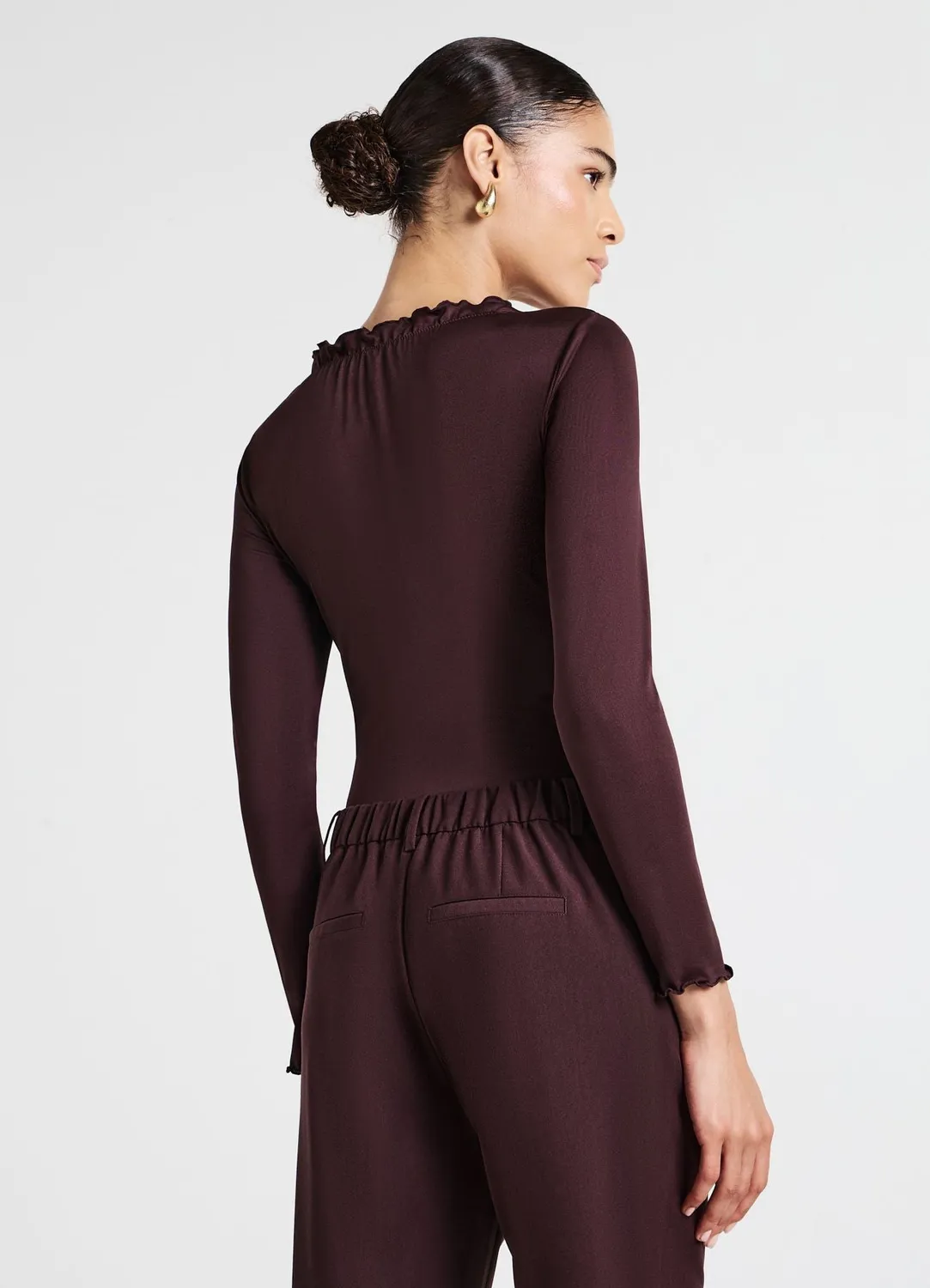 Calliope body froncé volant col V femme