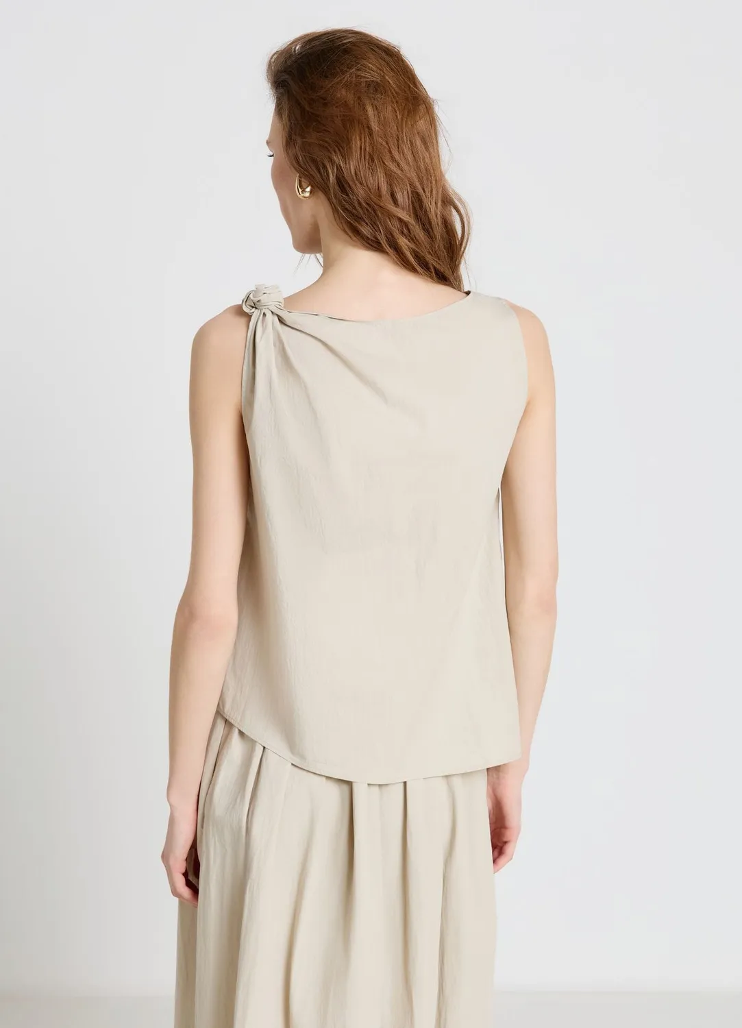 Calliope noeud epaule top sans manches femme