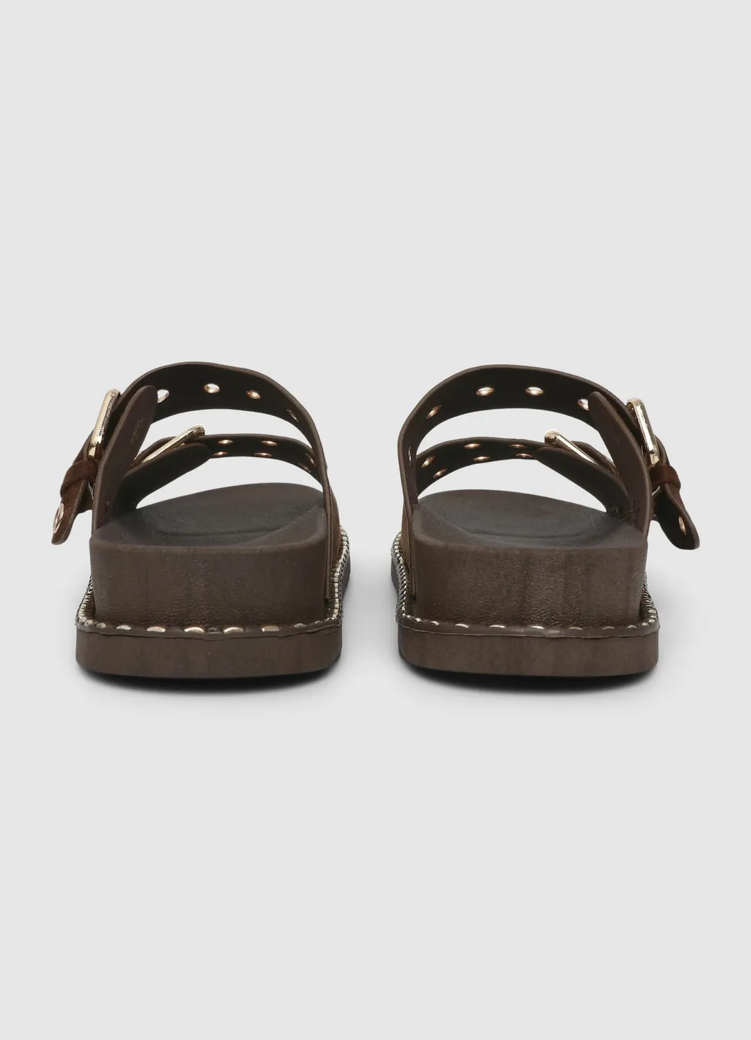 Calliope mules double boucle sandales femme doré