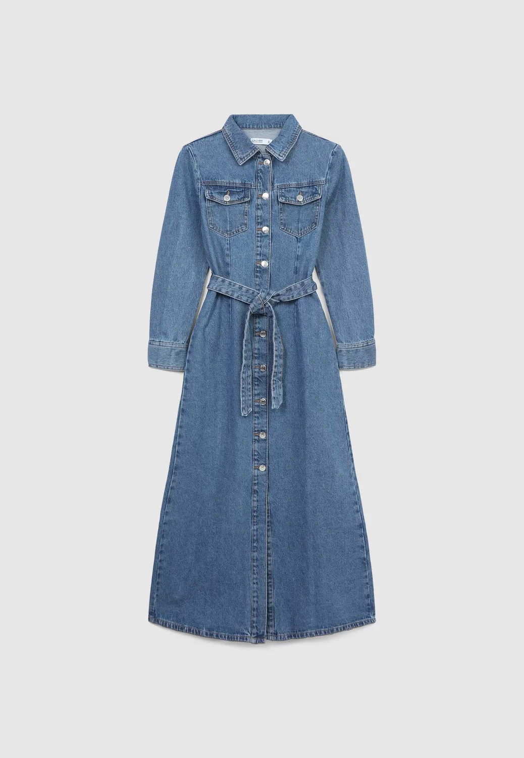 Calliope robe chemise denim femme à ceinture