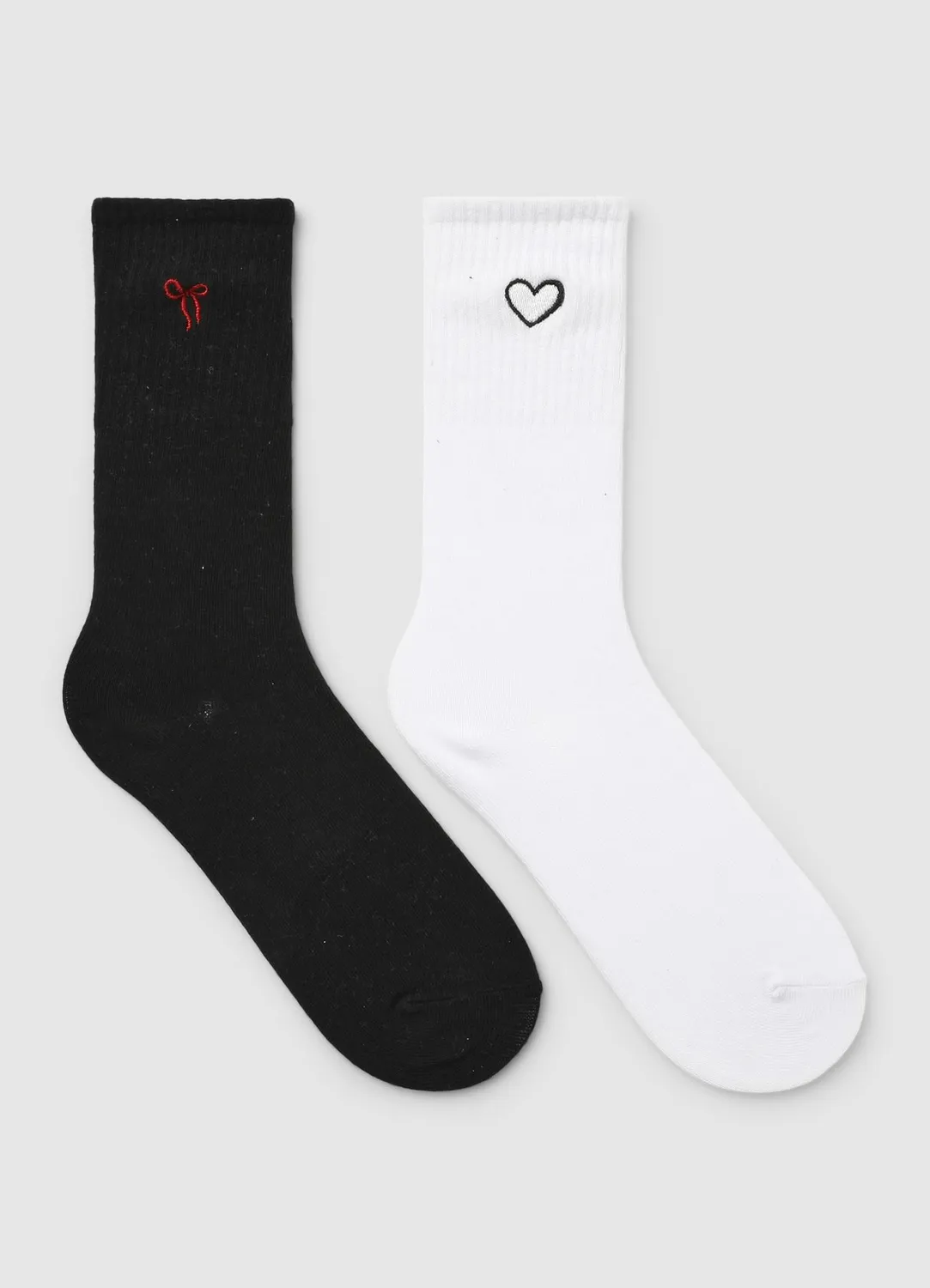 Calliope chaussettes côtes femme lot de 2 brodées