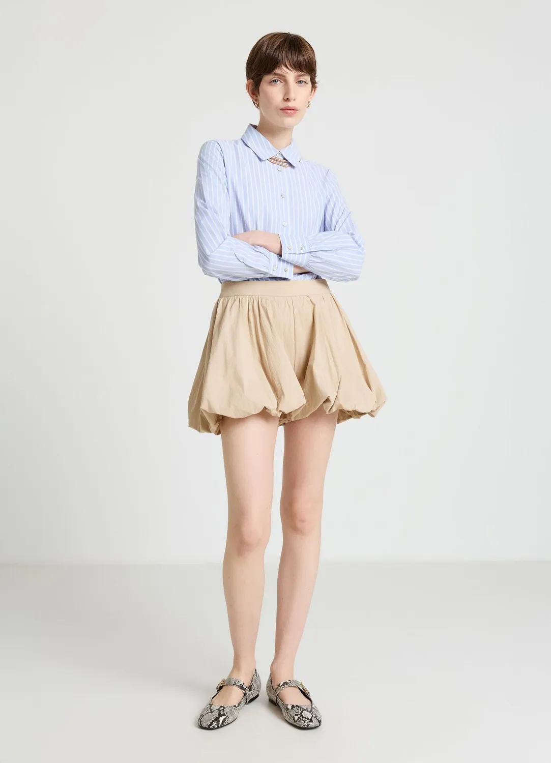 Calliope chemise crop rayée à pinces taille S