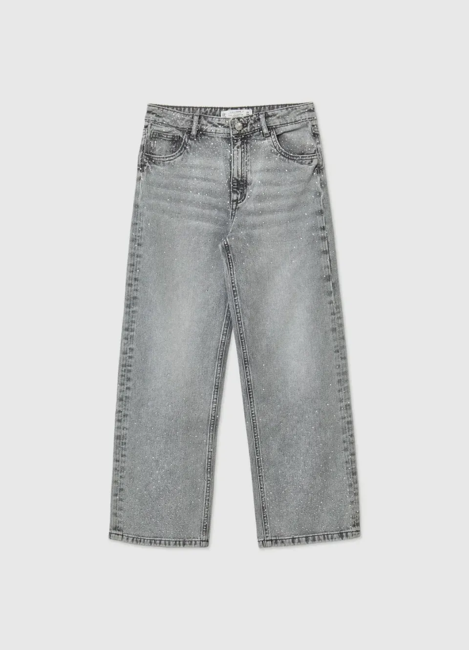 Calliope jean wide leg fille strass 5 poches