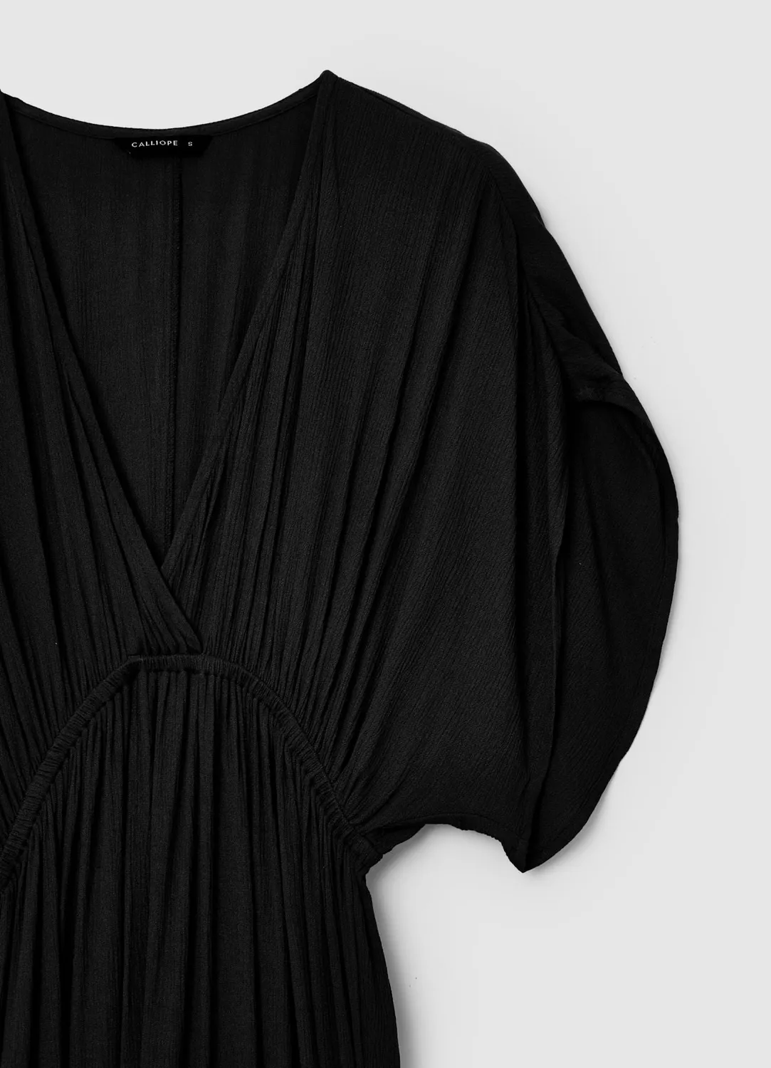 Calliope robe longue portefeuille femme franges kimono