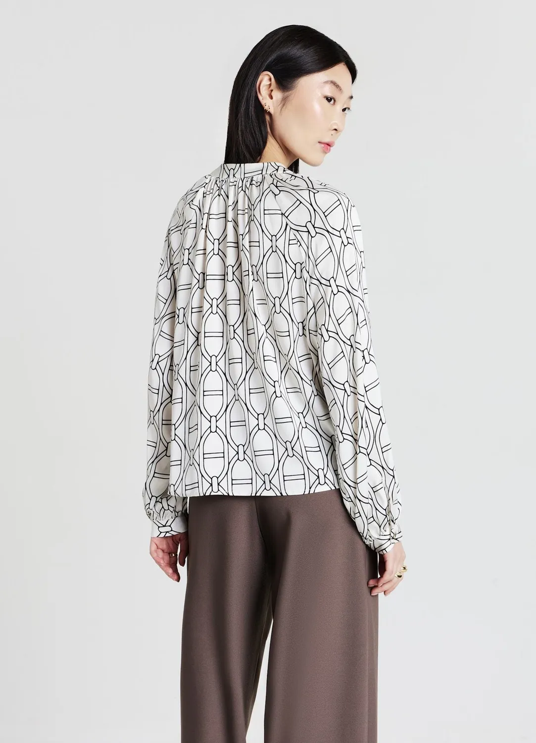 Calliope blouse femme imprimé chaîne manches raglan