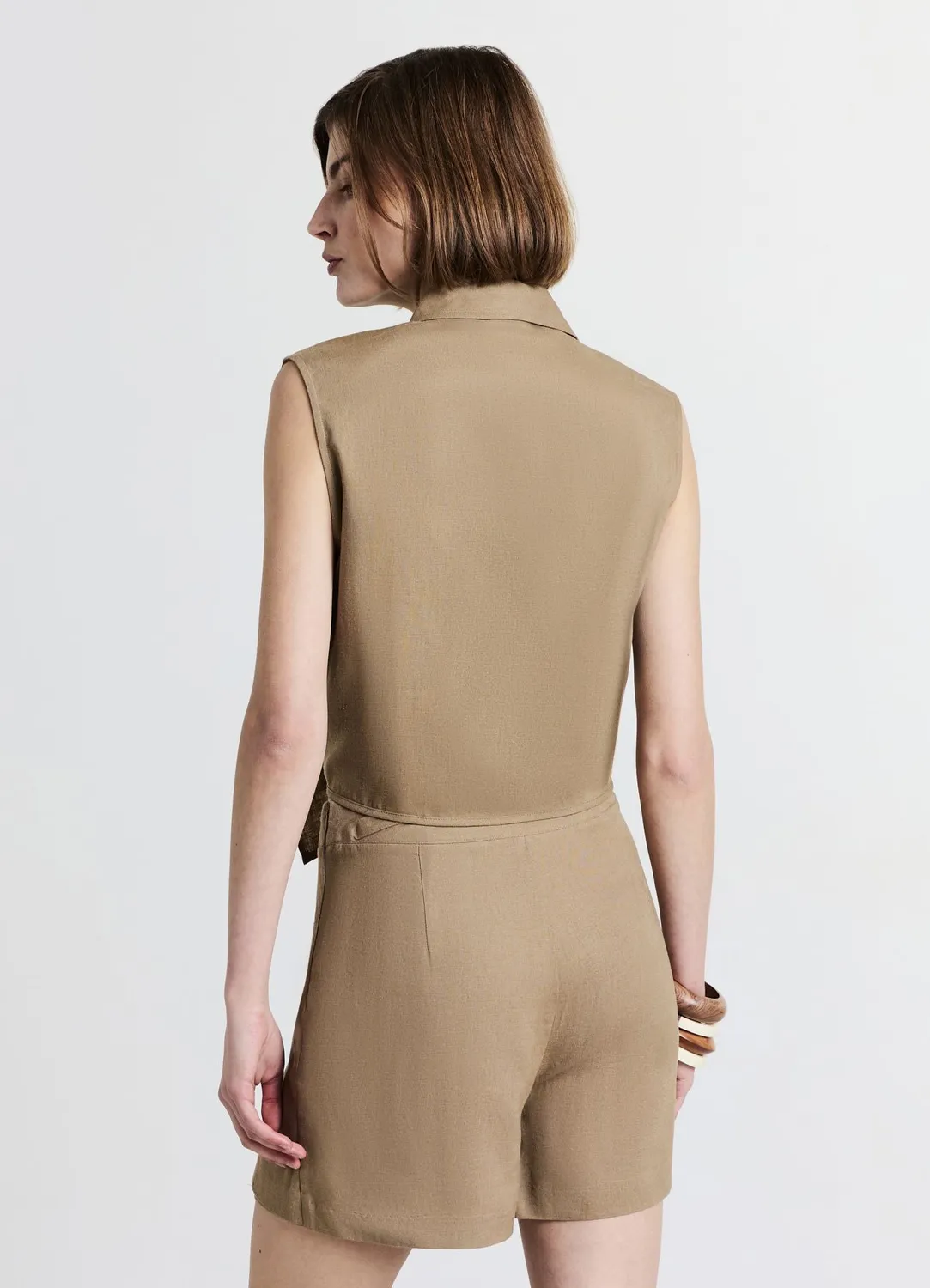 Calliope Chemise sans manches femme lin nouée