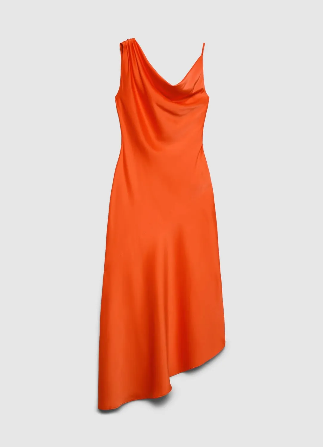Calliope Robe une épaule robe soirée satinée asymétrique