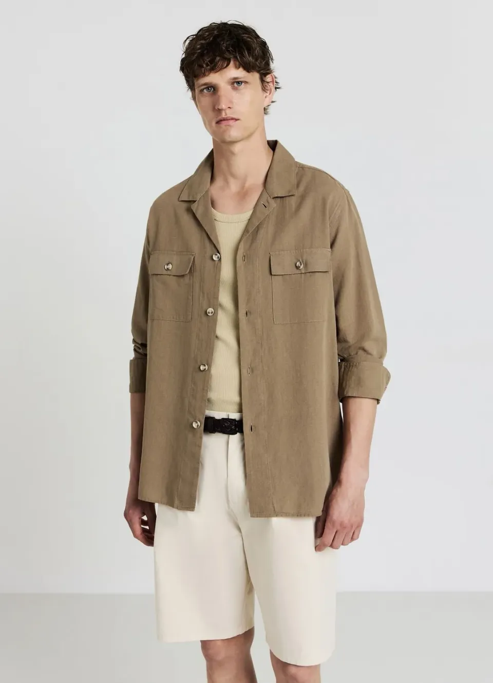 Calliope chemise poches homme coton uni