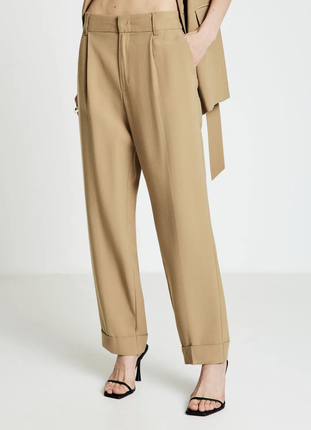 Calliope pantalon femme revers uni
