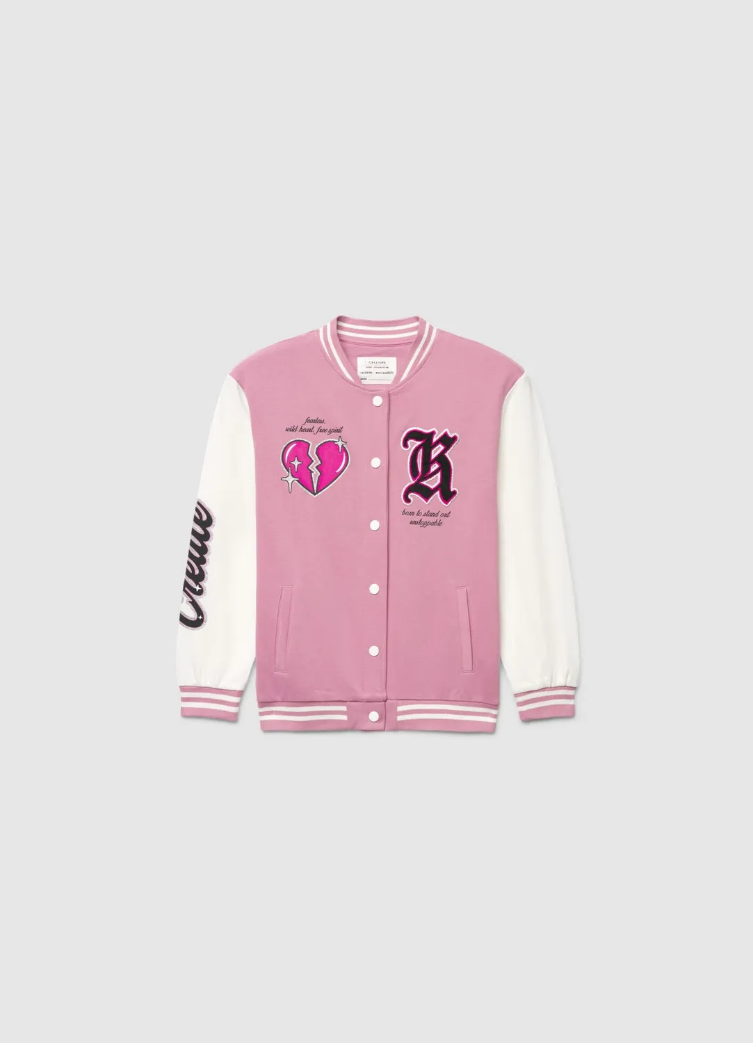 Calliope varsity blouson fille boutons pression