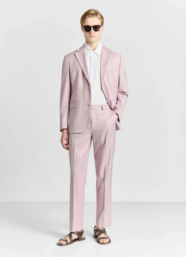 Calliope pantalon tailleur homme uni pli central bureau
