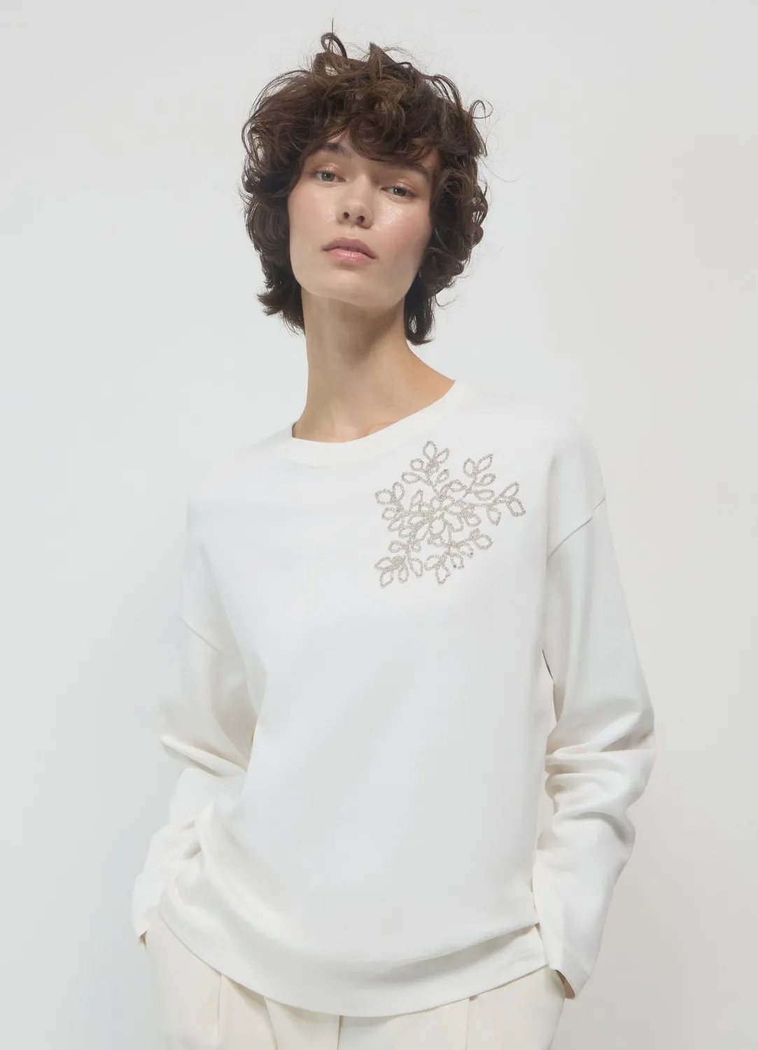 Calliope Sweat Col Rond Appliqués Femme