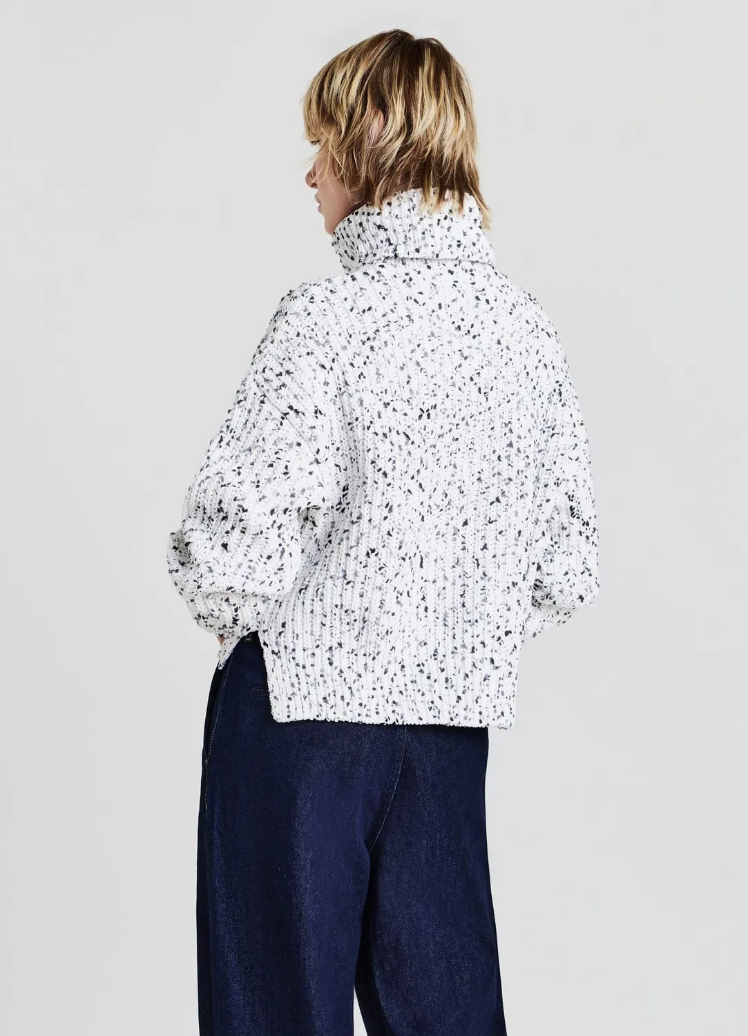 Calliope pull col roulé femme maille fantaisie