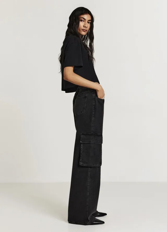 Calliope jean cargo strass femme regular
