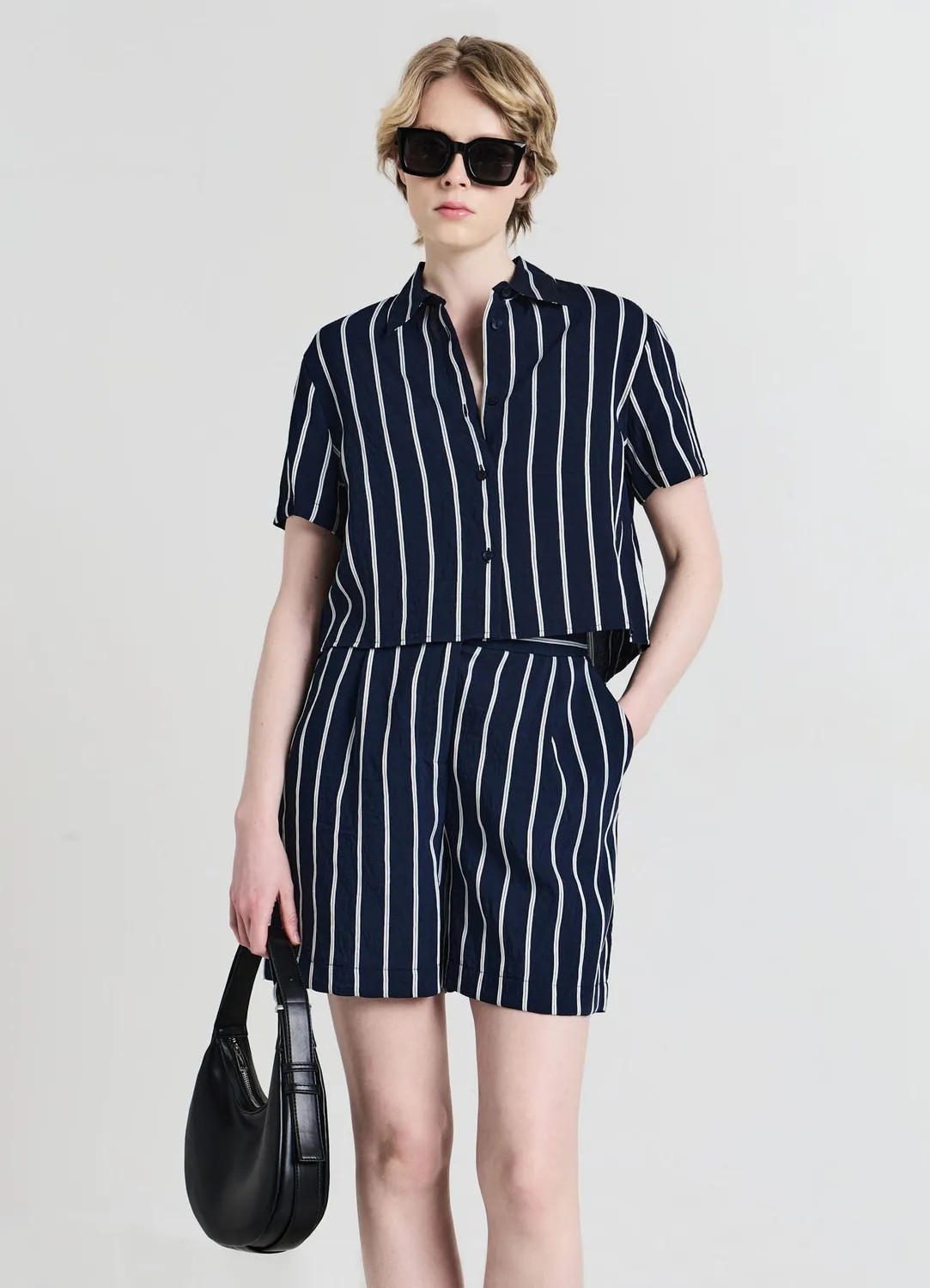 Calliope Chemise rayée femme manches courtes M