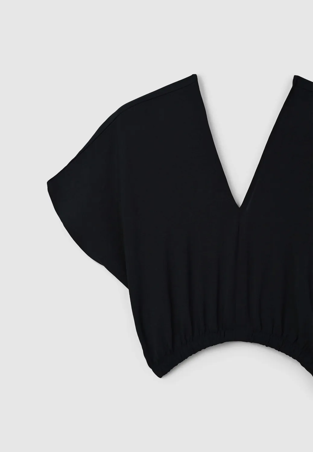 Calliope blouse femme col V manches courtes unie