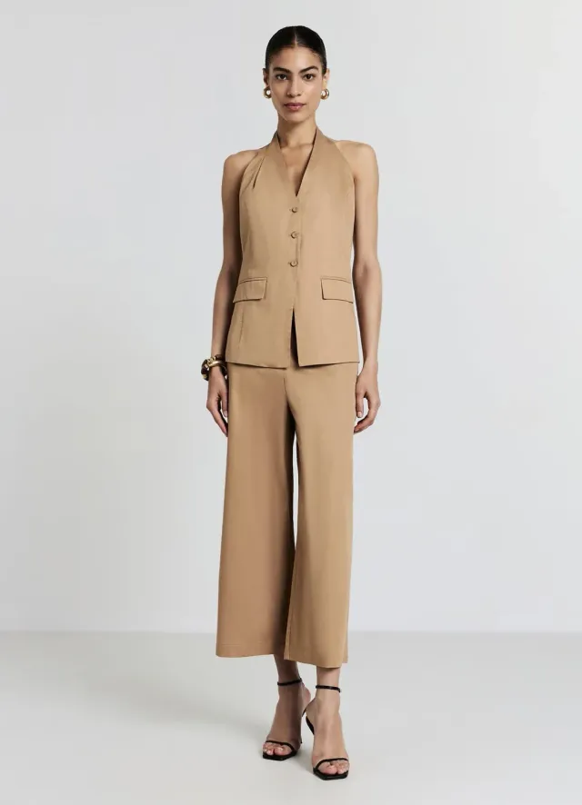 Calliope gilet long femme col américain boutons