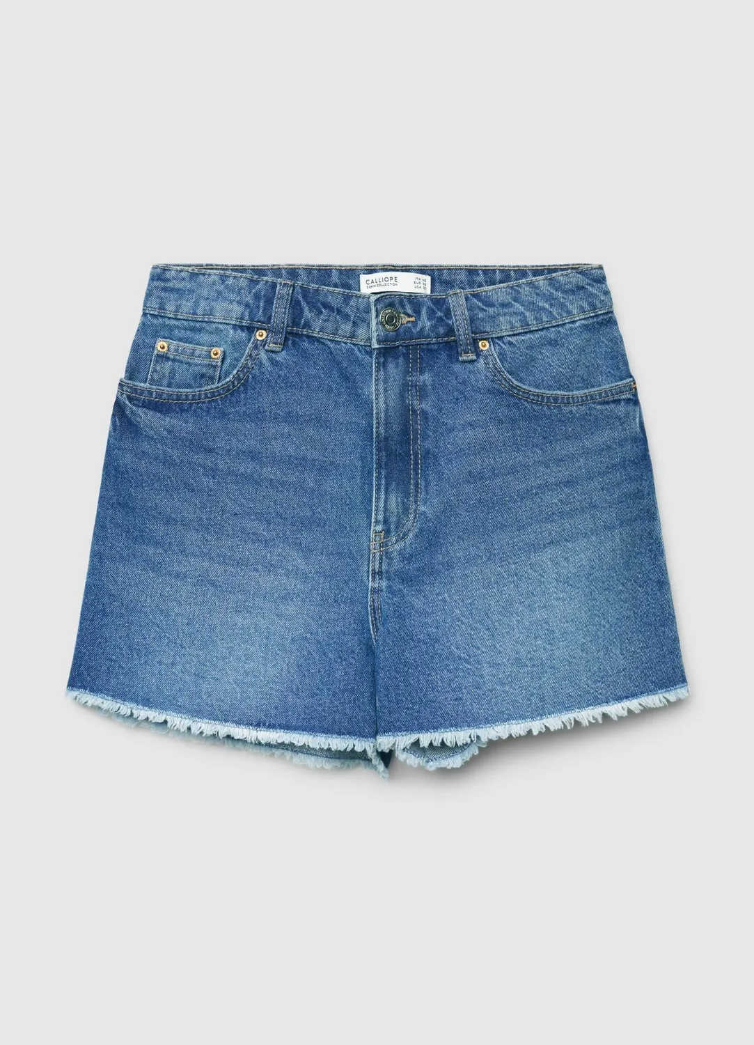 Calliope short denim femme ourlet effiloché taille moyenne