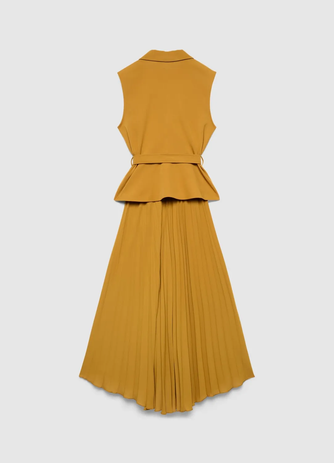 Calliope robe gilet plissée sans manches à ceinture
