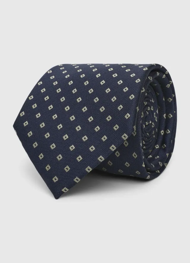 Calliope cravate homme micro-motifs géométriques