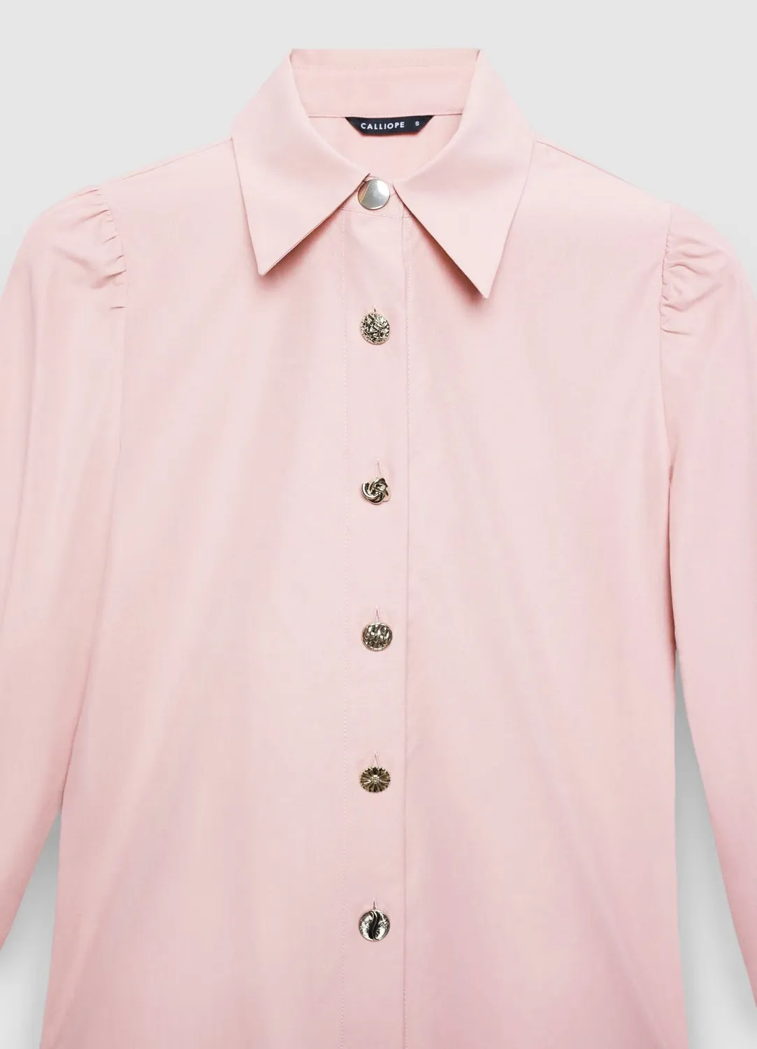 Calliope Chemise Femme Boutons Dorés Unie