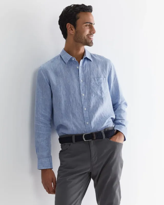 Sportscraft chemise lin manches longues homme regulier