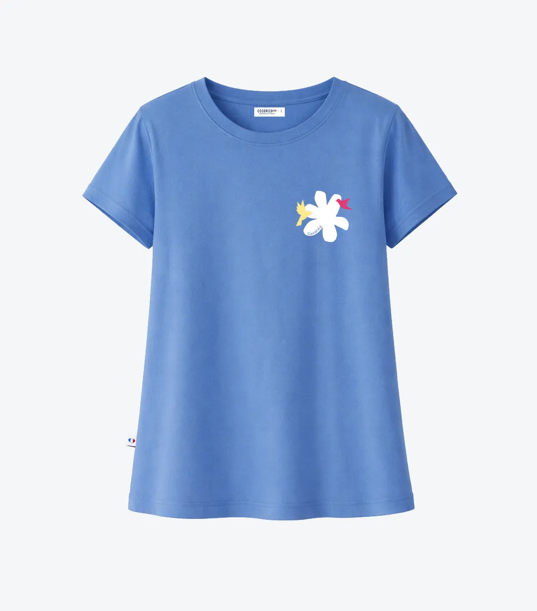 Cocorico Colibri t-shirt pyjama bleu riviera coton