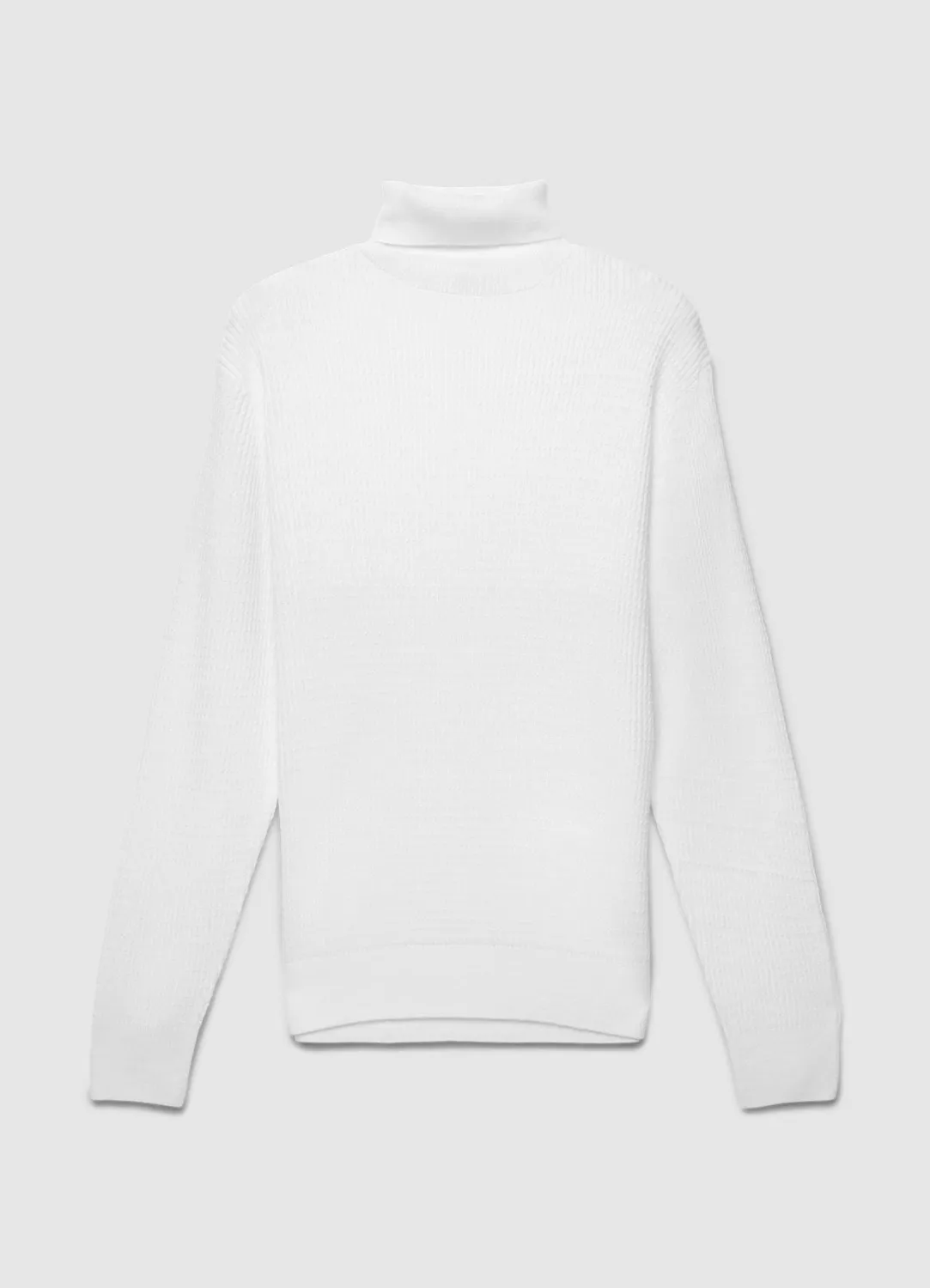 Calliope pull col roulé homme maille waffle uni