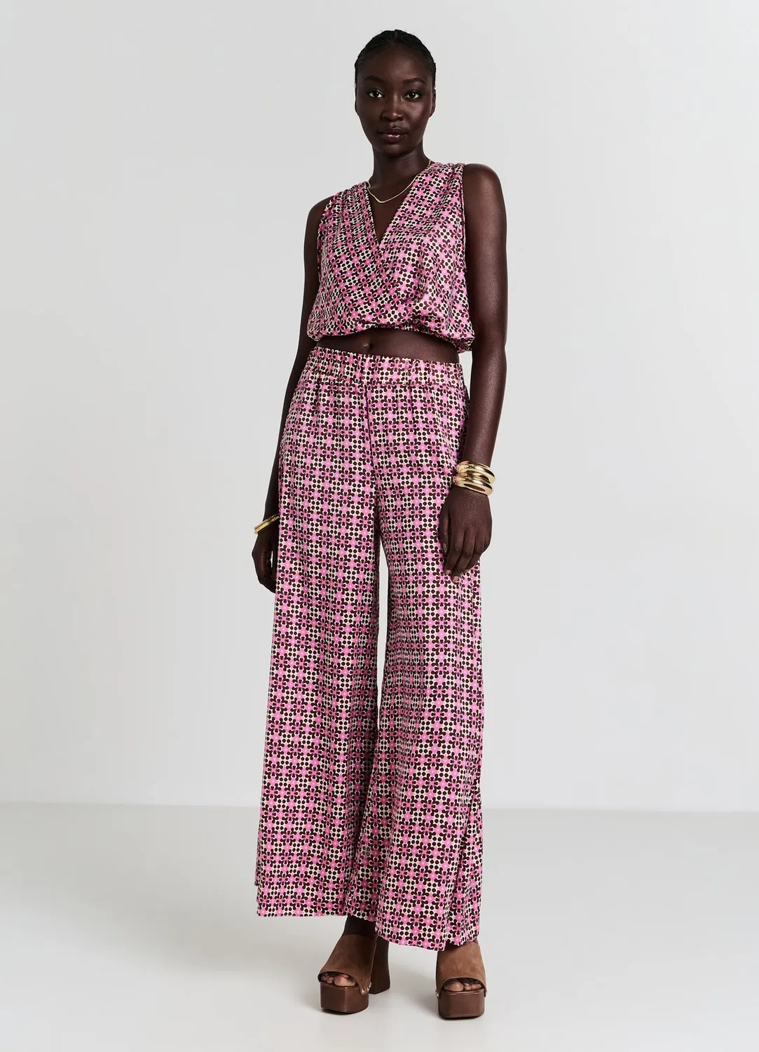 Calliope débardeur croisé satiné top femme fantaisie