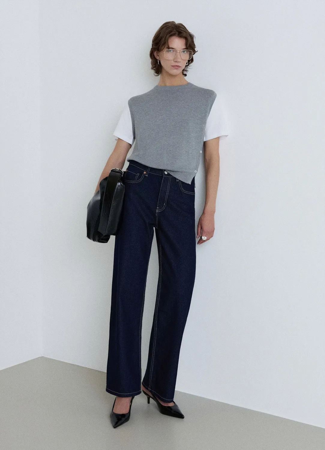 Calliope t-shirt femme effet layering à boutons