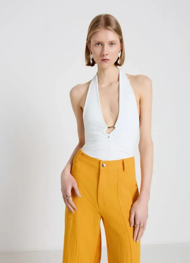 Calliope top tour de cou femme cut-out froncé