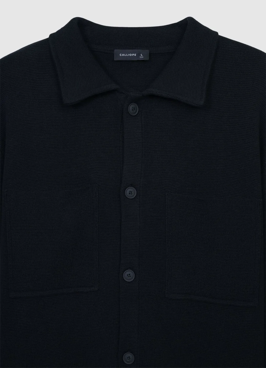 Calliope polo col bouton homme L manches longues