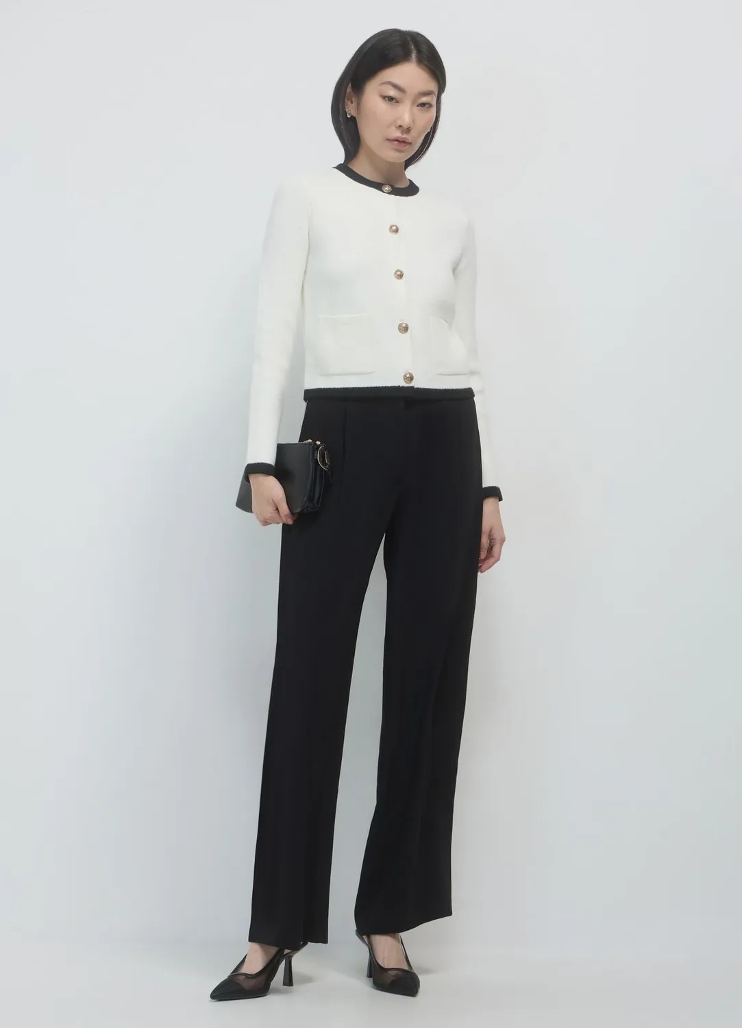 Calliope cardigan femme boutonné contrasté