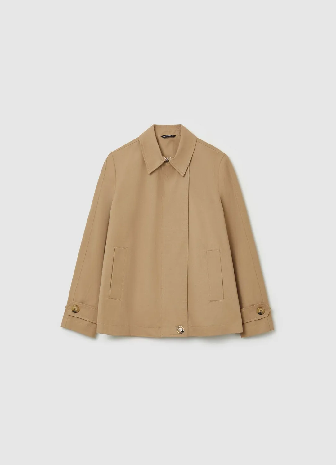 Calliope Trench Court Uni Femme Manteau Coton