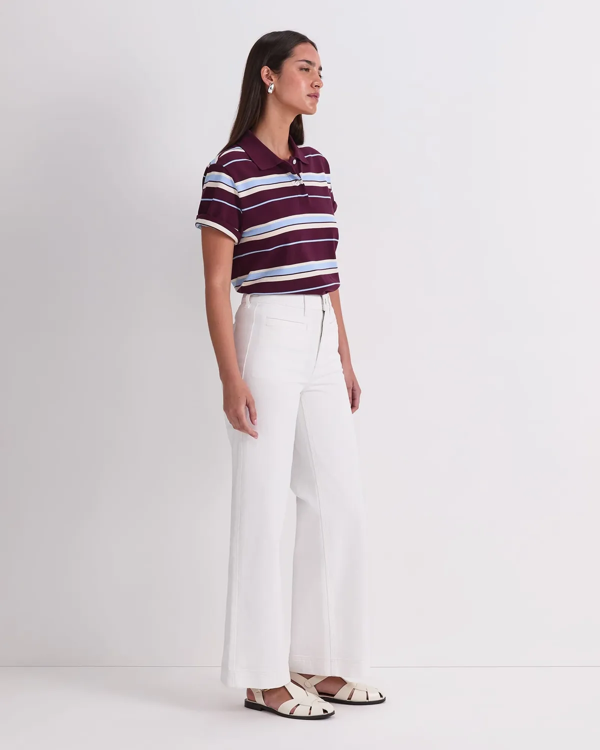 Sportscraft Tessa Wide Leg Jean jean blanc large
