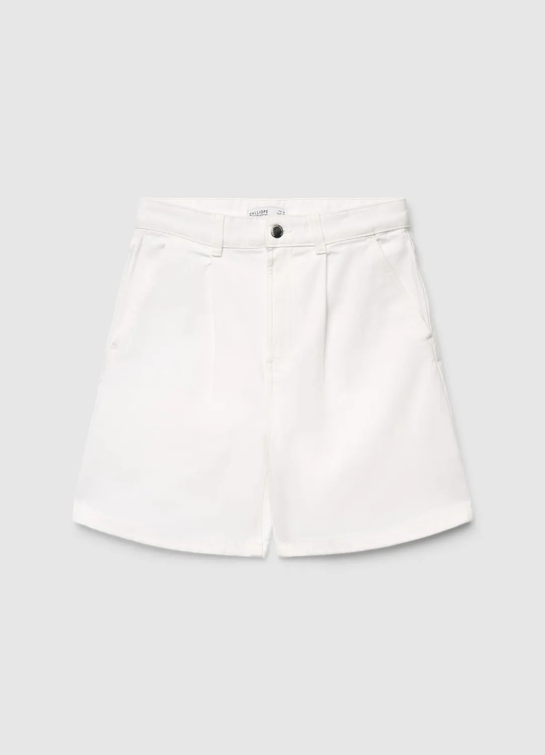 Calliope Bermuda denim shorts femme pinces taille haute