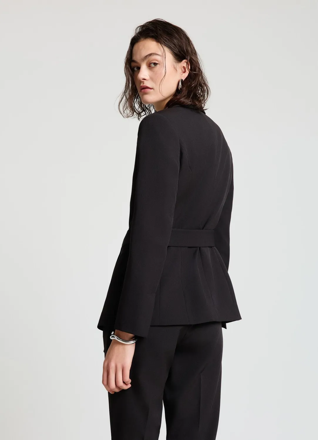 Calliope veste blazer ceinturée femme unie soirée