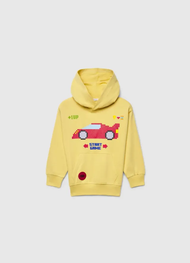 Calliope Sweat à Capuche Enfant Oversize Pixel 4-5 Ans