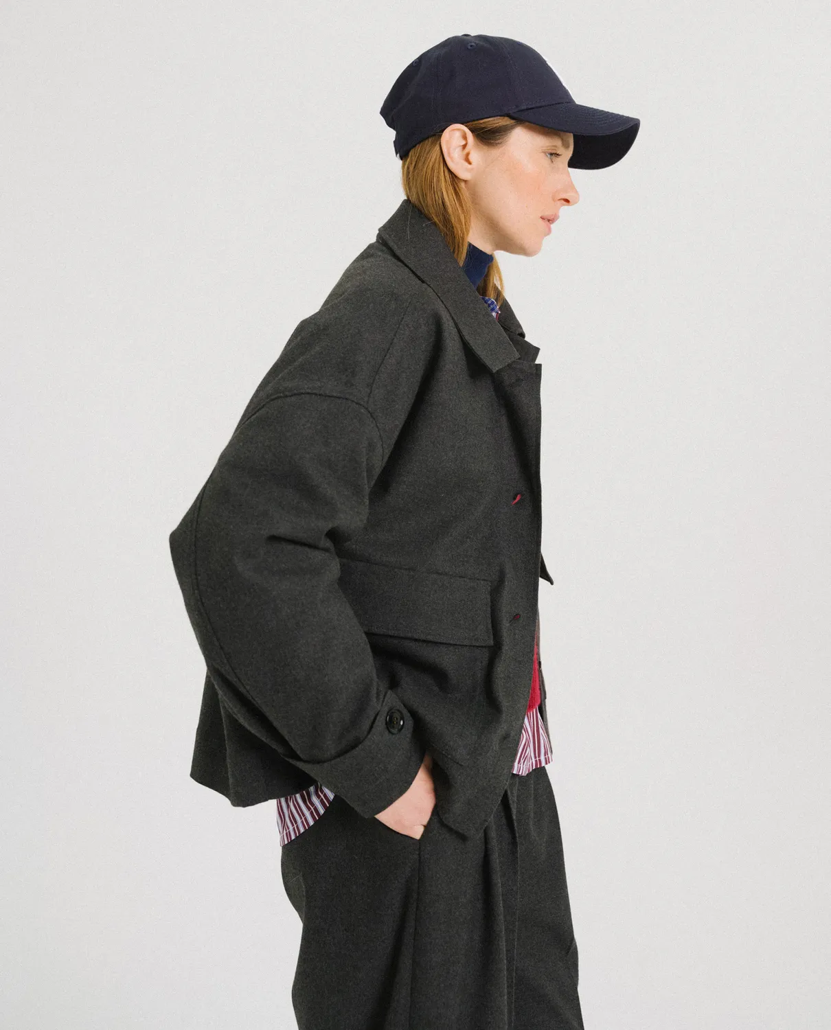 Tinsels Frantzy veste courte anthracite flanelle