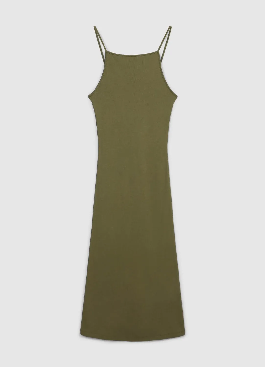 Calliope robe longue côtelée bretelles fines