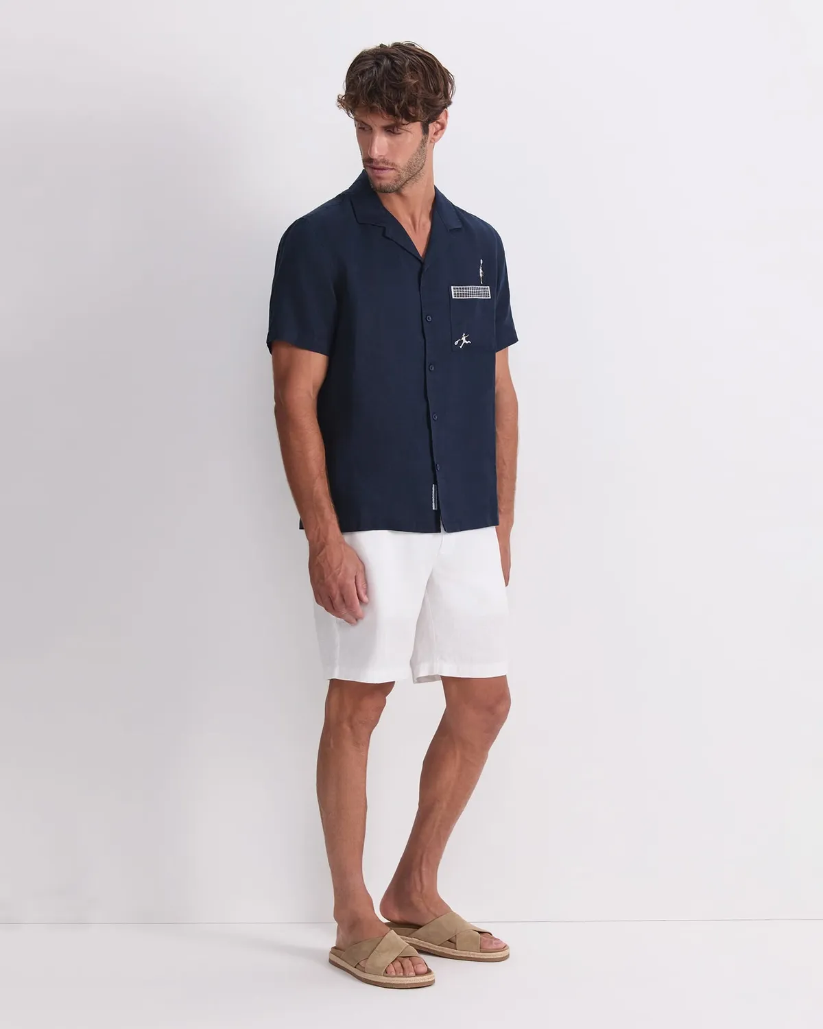 Sportscraft Club chemise lin homme taille M manches courtes
