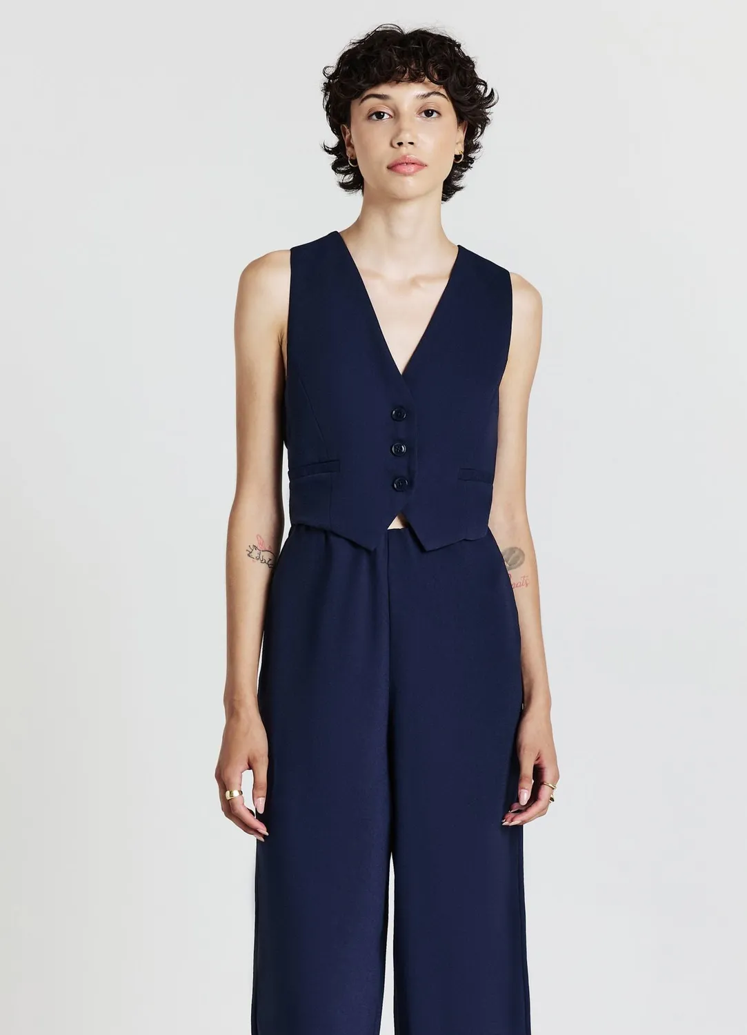 Calliope combinaison gilet combinaison femme palazzo